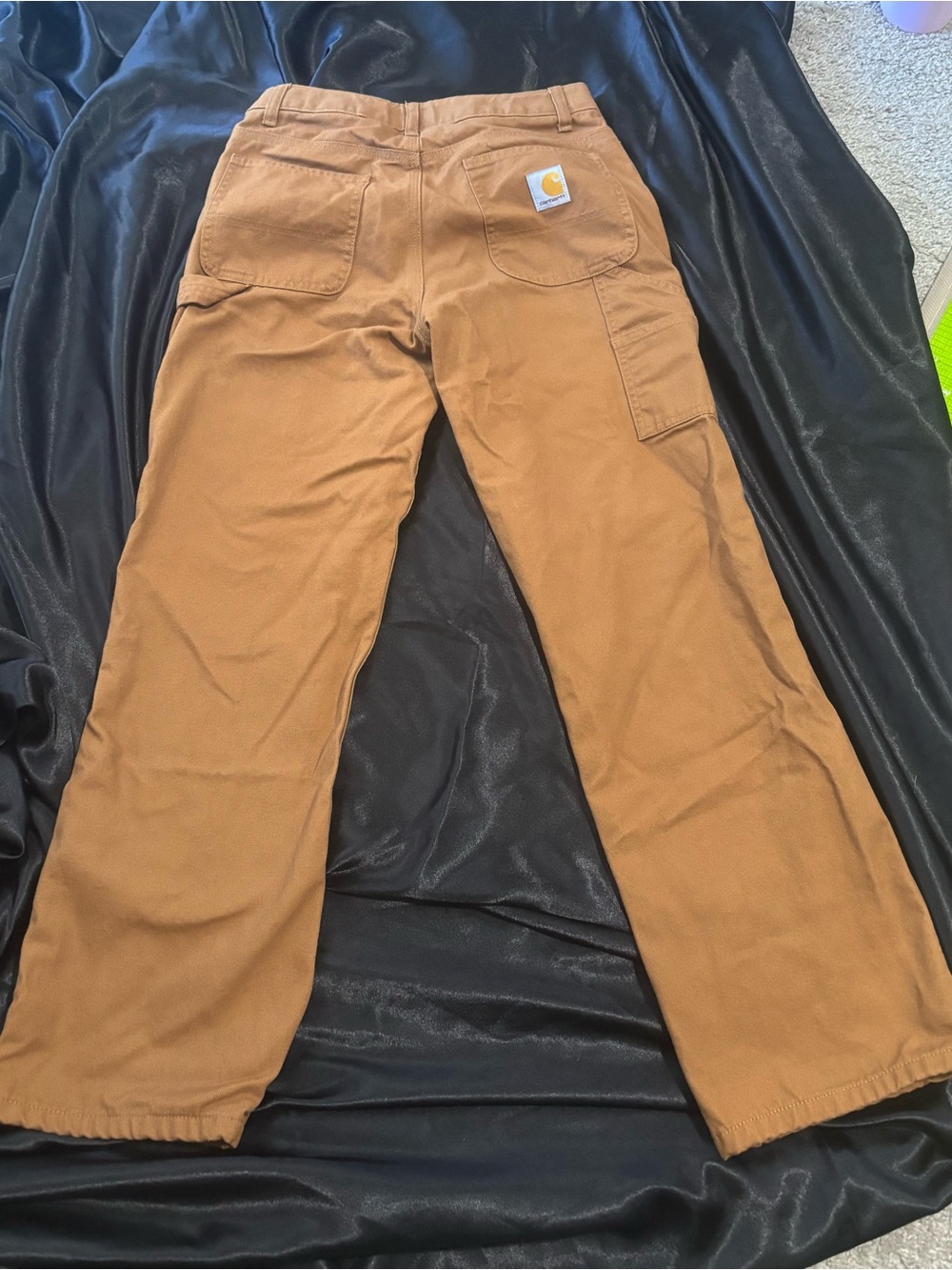 Carhartt Boy’s Brown Canvas Dungaree Flannel lined pants